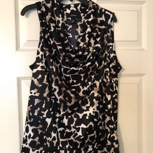 Cowl neck sleeveless blouse